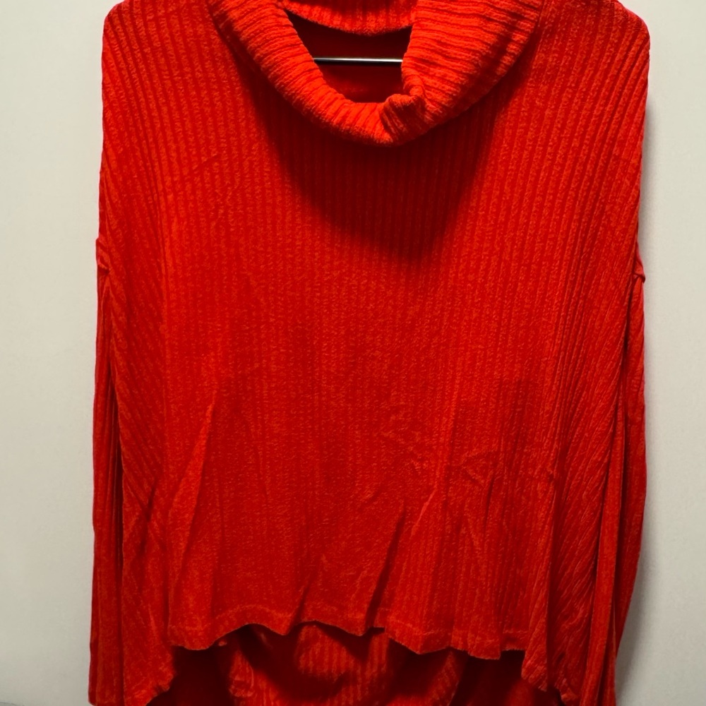 Women's Red Cowl Neck Sweater